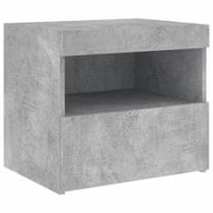 Petromila vidaXL Nočný stolík s LED svetlami betónovo sivý 50x40x45 cm