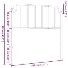 Vidaxl Kovové čelo postele biele 100 cm
