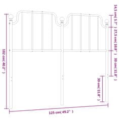 Vidaxl Kovové čelo postele biele 120 cm