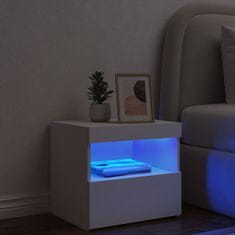 Petromila vidaXL Nočný stolík s LED svetlami biely 50x40x45 cm