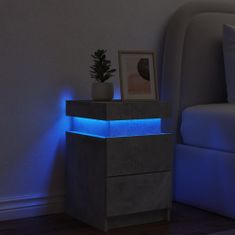 Petromila vidaXL Nočný stolík s LED svetlami betónovo sivý 35x39x55 cm
