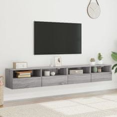 Vidaxl TV nástenné skrinky 2 ks sivé sonoma 100x30x30 cm kompoz. drevo