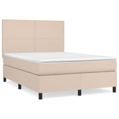 Petromila vidaXL Boxspring posteľ s matracom kapučínová 140x190 cm umelá koža