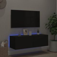 Vidaxl TV nástenná skrinka s LED svetlami čierna 100x35x31 cm