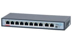 MaxLink PoE switch PSBT-10-8P-250, 10x LAN/8x PoE 250m, 802.3af/at/bt, 120W, 10/100Mbps