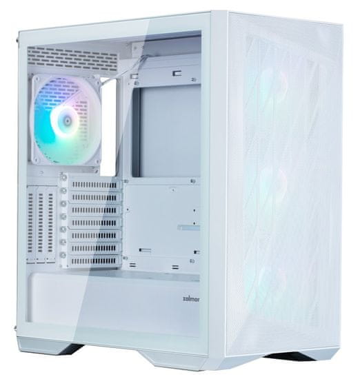 Zalman skriňa Z9 Iceberg white / Middle tower / ATX / 4x140mm fan ARGB / temperované sklo / biela