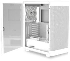 Zalman skriňa i4 TG / Middle Tower / 4x 140 mm RBG LED fan / 2x USB 3.0 / 1x USB 2.0 / mesh panel / tvrdené sklo / biela