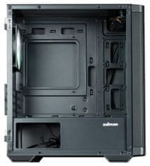 Zalman skriňa M4 Black / miniT / 4x 120mm ARBG fan / 2xUSB 3.0 / 1xUSB 2.0 / tvrdené sklo / čierna