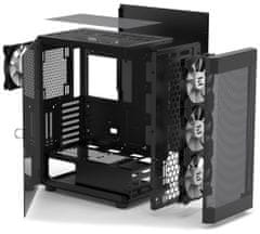 Zalman skriňa i4 TG / Middle Tower / 4x 140 mm RBG LED fan / 2x USB 3.0 / 1x USB 2.0 / mesh panel / tvrdené sklo / čierna