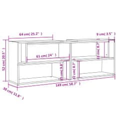 Vidaxl TV skrinka, biela 149x30x52 cm, kompozitné drevo