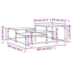 Vidaxl Konferenčný stolík dymový dub 107x107x40 cm kompozitné drevo