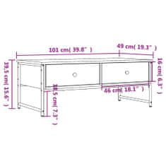 Vidaxl Konferenčný stolík dymový dub 101x49x39,5 cm kompozitné drevo