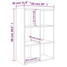 Vidaxl Knižnica/komoda, dub sonoma 66x30x98 cm, kompozitné drevo