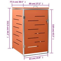 Vidaxl Ohrada na 1 odpadkový kôš 69x77,5x112,5 cm nehrdzavejúca oceľ