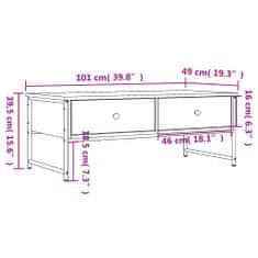 Petromila vidaXL Konferenčný stolík dymový dub 101x49x39,5 cm kompozitné drevo