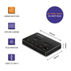 Qoltec Dokovacia stanica SSD M.2 | NVMe | SATA | USB-C | DUAL 2 x 2TB