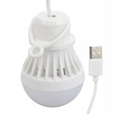 Verk Kempingová LED lampa USB, 2,5 W, 1m biela