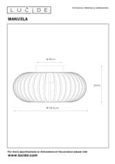 LUCIDE Stropné svietidlo MANUELA Green, priemer 40cm