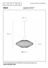 LUCIDE Závesné svietidlo MESH priemer 45 cm - 1xE27 - Black