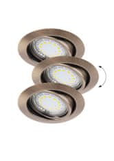 Rabalux LED zápustné bodové svietidlo Lite 3x3W | 720lm | 3000K | IP40 - set 3 svietidiel, bronz