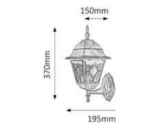 Rabalux Vonkajšia nástenná lampa Monaco max. 60W | E27 | IP43 - antická zlatá