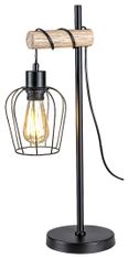 Rabalux Stolná lampa FABIANO 1x40W | E27 - čierna, svetlé drevo