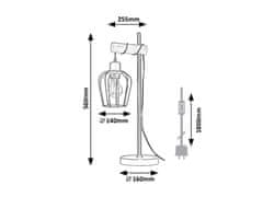 Rabalux Stolná lampa FABIANO 1x40W | E27 - čierna, svetlé drevo