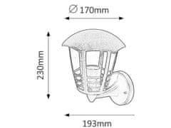 Rabalux MARSEILLE vonkajšie nástenné svietidlo max. 1x60W | E27 | IP44 - čierne