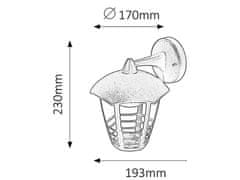 Rabalux MARSEILLE vonkajšie nástenné svietidlo max. 1x60W | E27 | IP44 - čierne
