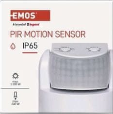 EMOS PIR senzor (pohybové čidlo) IP65 1200W, biely