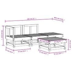 Vidaxl 4-dielna záhradná sedacia súprava sivá borovicový masív