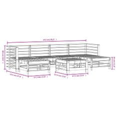 Vidaxl 7-dielna záhradná sedacia súprava masívna borovica