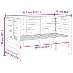 Petromila vidaXL Záhradná lavica sivá 111,5x53x71 cm masívna borovica