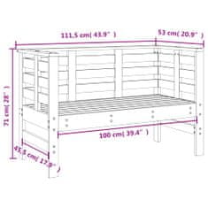 Petromila vidaXL Záhradná lavica biela 111,5x53x71 cm masívna borovica