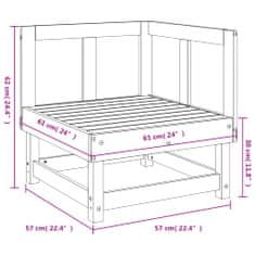 Vidaxl Záhradná rohová pohovka masívna borovica