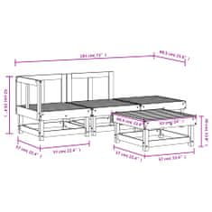 Vidaxl 4-dielna záhradná sedacia súprava impregnovaná borovica