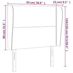 Vidaxl Čelo postele so záhybmi tmavohnedé 93 x 23 x 118/128 cm látka