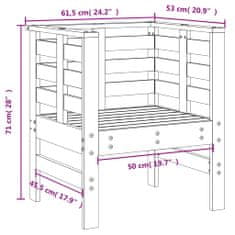 Vidaxl Záhradné stoličky 2ks medovohnedé 61,5x53x71cm borovicový masív