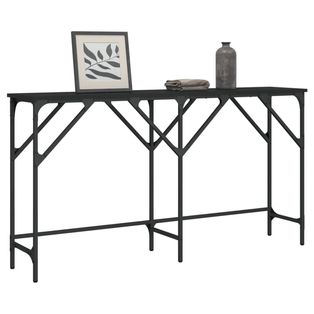 Petromila vidaXL Konzolový stolík čierny 140x29x75 cm kompozitné drevo