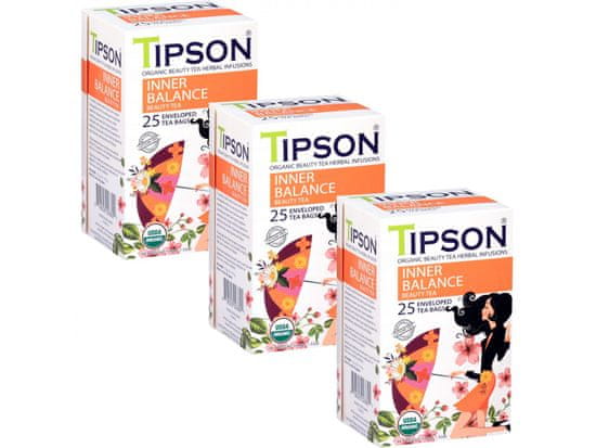 Tipson Tipson Organic Beauty INNER BALANCE čaj v sáčkoch 25 x 1,5 g x3