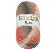 Bellatex Priadza PAPATYA BATIK - 100g / 360 m - lososová, hnedá