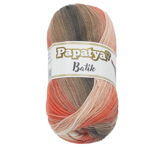 Bellatex Priadza PAPATYA BATIK - 100g / 360 m - lososová, hnedá