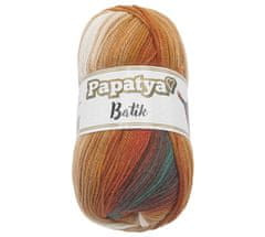 Bellatex Priadza PAPATYA BATIK - 100g / 360 m - oranžová, hnedá