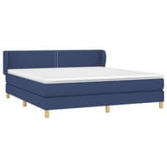 Vidaxl Posteľný rám boxspring s matracom modrý 180x200 cm látka