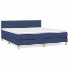 Vidaxl Posteľný rám boxspring s matracom modrý 180x200 cm látka