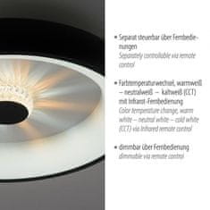 PAUL NEUHAUS LEUCHTEN DIREKT aj s JUST LIGHT LED stropné svietidlo čierna 50x50 kruhové krištáľový efekt stmievateľné CCT 2700-5000K LD 14384-18