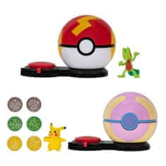 Jazwares Pokémon Surprise Attack Game Pikachu with Fast Ball vs. Treecko with Heal Ball