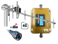 GSMrepeater.cz Set LTE repeateru slabého mobilného signálu Pico V3 s LCD