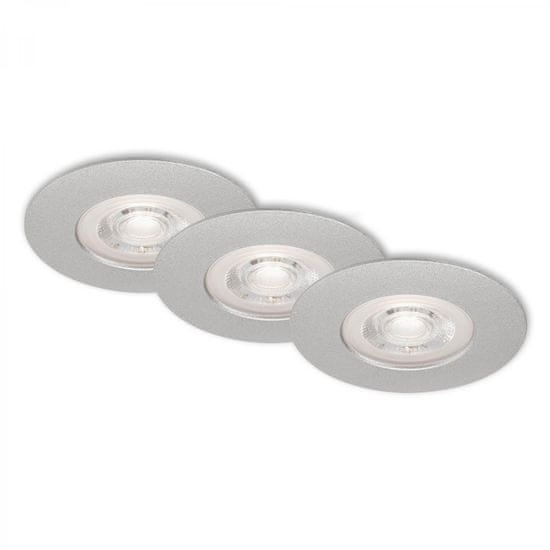 BRILONER BRILONER 3ks sada LED vstavané svietidlo, priemer. 9 cm, 5 W, matný chróm BRI 7046-034