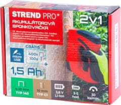 Strend Pro Sponkovačka Strend Pro J-126, 3,6 V, Li-ion, spony 6-10 mm, klince 10 mm